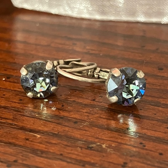 SABIKA | Aqua Blue Crystal Earrings - Picture 2 of 4